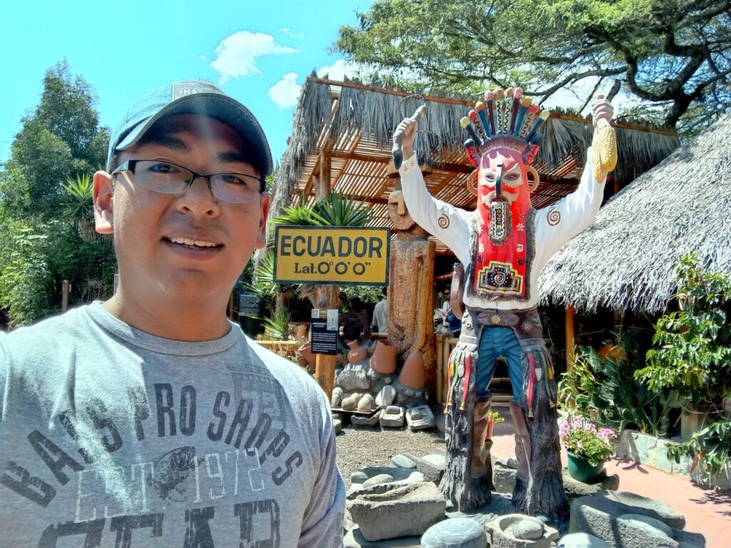 Wilfredo Z. travelling in South America – Middle of the World, Ecuador