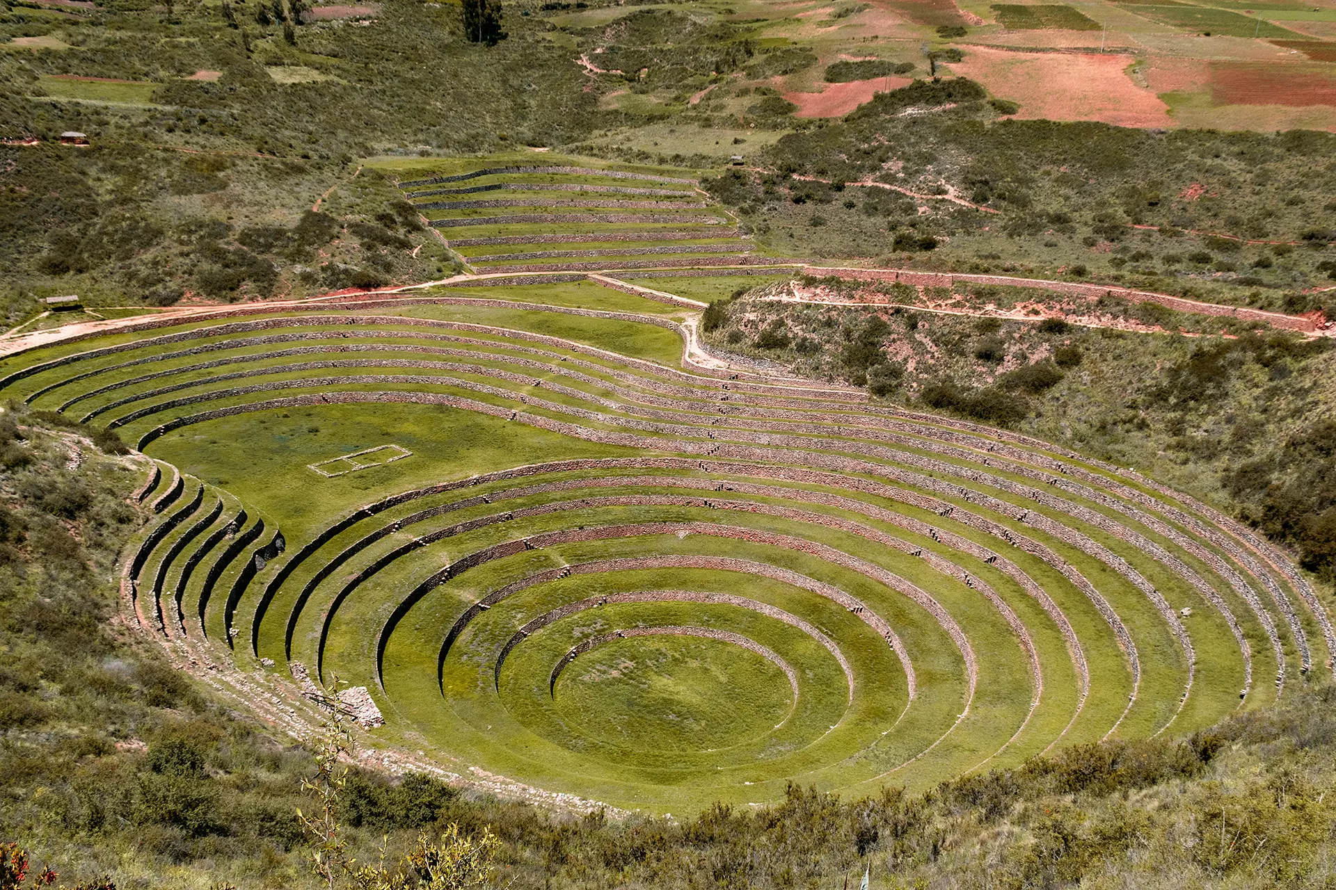 The circular terraces of Moray in the Sacred Valley